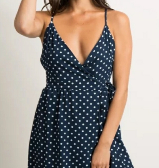 BNWT Pinkblush Navy Wrap Dress - Picture 2 of 4